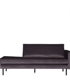 Bepurehome Méridiennes Méridienne Droite En Velours Gris Foncé