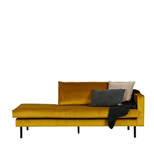 Bepurehome Méridiennes Méridienne Droite En Velours Ocre 4 Bepurehome Méridiennes Méridienne Droite En Velours Ocre – Image 2