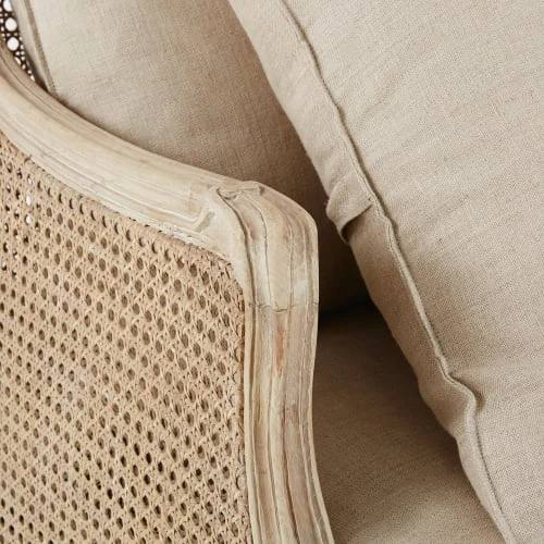 Maisons Du Monde Méridiennes Méridienne En Rotin Et Lin Gris Clair 6 Maisons Du Monde Méridiennes Méridienne En Rotin Et Lin Gris Clair – Image 4