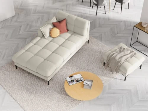 Micadoni Home Méridiennes Méridienne En Tissu Structuré Beige Clair 4 Micadoni Home Méridiennes Méridienne En Tissu Structuré Beige Clair – Image 2