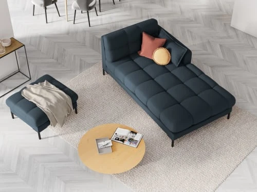 Micadoni Home Méridiennes Méridienne En Tissu Structuré Bleu 4 Micadoni Home Méridiennes Méridienne En Tissu Structuré Bleu – Image 2