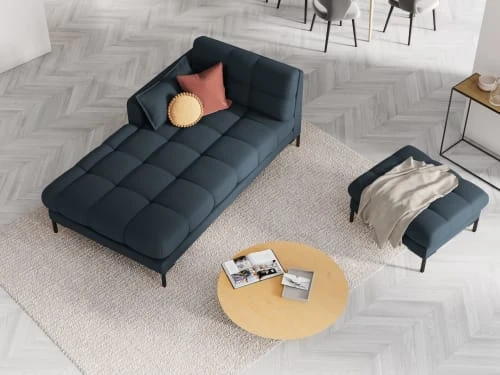 Micadoni Home Méridiennes Méridienne En Tissu Structuré Bleu 4 Micadoni Home Méridiennes Méridienne En Tissu Structuré Bleu – Image 2