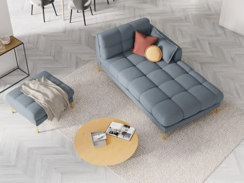 Micadoni Home Méridiennes Méridienne En Tissu Structuré Bleu Clair 4 Micadoni Home Méridiennes Méridienne En Tissu Structuré Bleu Clair – Image 2