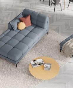 Micadoni Home Méridiennes Méridienne En Tissu Structuré Bleu Clair -Magasin Méridiennes meridienne en tissu structure bleu clair 23