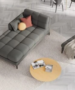 Micadoni Home Méridiennes Méridienne En Tissu Structuré Gris -Magasin Méridiennes meridienne en tissu structure gris 21
