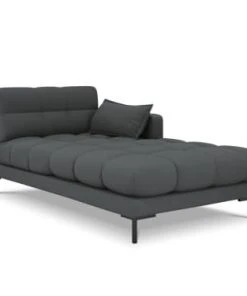 Micadoni Home Méridiennes Méridienne En Tissu Structuré Gris Foncé