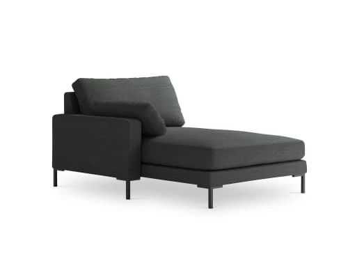 Micadoni Home Méridiennes Méridienne En Tissu Structuré Gris Foncé 5 Micadoni Home Méridiennes Méridienne En Tissu Structuré Gris Foncé – Image 3