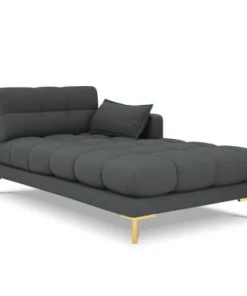 Micadoni Home Méridiennes Méridienne En Tissu Structuré Gris Foncé