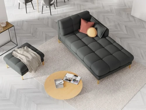 Micadoni Home Méridiennes Méridienne En Tissu Structuré Gris Foncé 4 Micadoni Home Méridiennes Méridienne En Tissu Structuré Gris Foncé – Image 2