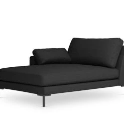 Micadoni Home Méridiennes Méridienne En Tissu Structuré Noir -Magasin Méridiennes meridienne en tissu structure noir 12