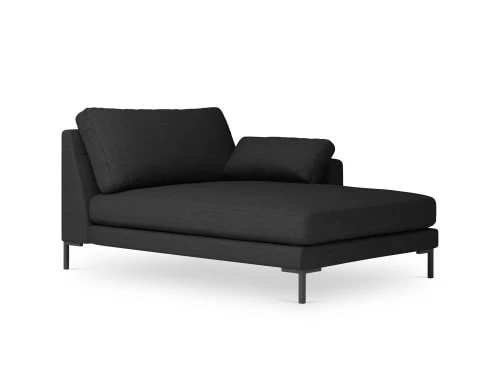 Micadoni Home Méridiennes Méridienne En Tissu Structuré Noir 3 Micadoni Home Méridiennes Méridienne En Tissu Structuré Noir