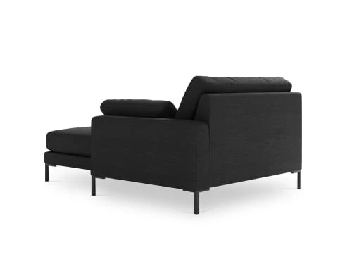 Micadoni Home Méridiennes Méridienne En Tissu Structuré Noir 6 Micadoni Home Méridiennes Méridienne En Tissu Structuré Noir – Image 4