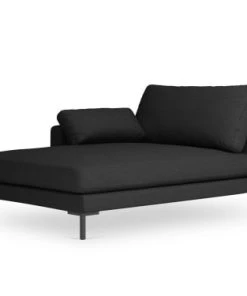 Micadoni Home Méridiennes Méridienne En Tissu Structuré Noir