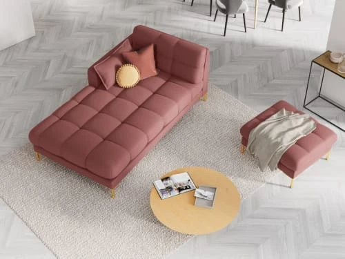 Micadoni Home Méridiennes Méridienne En Tissu Structuré Rose 4 Micadoni Home Méridiennes Méridienne En Tissu Structuré Rose – Image 2