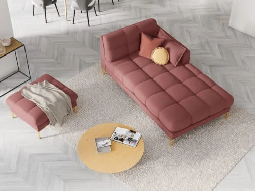 Micadoni Home Méridiennes Méridienne En Tissu Structuré Rose 4 Micadoni Home Méridiennes Méridienne En Tissu Structuré Rose – Image 2