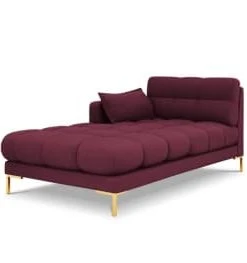 Micadoni Home Méridiennes Méridienne En Tissu Structuré Bleu -Magasin Méridiennes meridienne en tissu structure rouge fonce 21