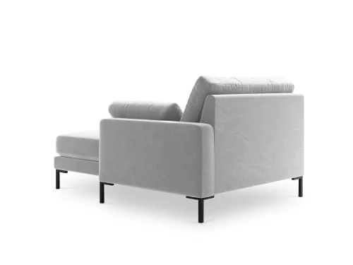 Micadoni Home Méridiennes Méridienne En Velours Argent 6 Micadoni Home Méridiennes Méridienne En Velours Argent – Image 4