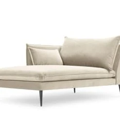 Micadoni Home Méridiennes Méridienne En Velours Noir 12 Micadoni Home Méridiennes Méridienne En Velours Noir -Magasin Méridiennes meridienne en velours beige 16