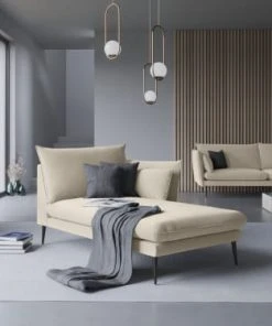 Micadoni Home Méridiennes Méridienne En Velours Beige -Magasin Méridiennes meridienne en velours beige 20