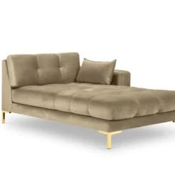 Micadoni Home Méridiennes Méridienne En Velours Vert Bouteille -Magasin Méridiennes meridienne en velours beige 46