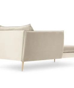 Micadoni Home Méridiennes Méridienne En Velours Beige -Magasin Méridiennes meridienne en velours beige 57