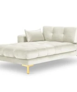 Micadoni Home Méridiennes Méridienne En Velours Beige Clair