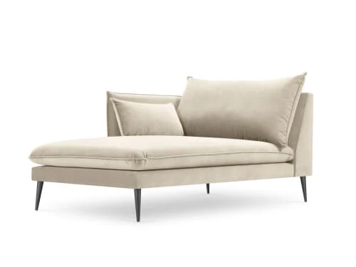 Micadoni Home Méridiennes Méridienne En Velours Beige 3 Micadoni Home Méridiennes Méridienne En Velours Beige