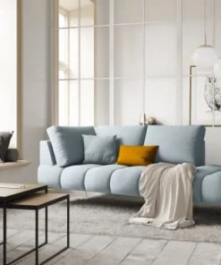 Micadoni Home Méridiennes Méridienne En Velours Bleu Clair 9 Micadoni Home Méridiennes Méridienne En Velours Bleu Clair -Magasin Méridiennes meridienne en velours bleu clair 1