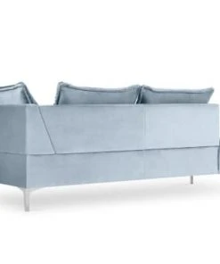 Micadoni Home Méridiennes Méridienne En Velours Bleu Clair -Magasin Méridiennes meridienne en velours bleu clair 16