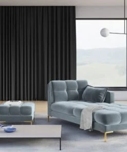 Micadoni Home Méridiennes Méridienne En Velours Bleu Clair 9 Micadoni Home Méridiennes Méridienne En Velours Bleu Clair -Magasin Méridiennes meridienne en velours bleu clair 24