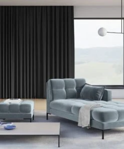 Micadoni Home Méridiennes Méridienne En Velours Bleu Clair -Magasin Méridiennes meridienne en velours bleu clair 31