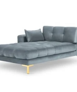 Micadoni Home Méridiennes Méridienne En Velours Bleu Clair