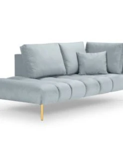 Micadoni Home Méridiennes Méridienne En Velours Bleu Clair