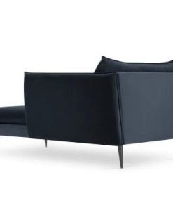 Micadoni Home Méridiennes Méridienne En Velours Bleu Foncé -Magasin Méridiennes meridienne en velours bleu fonce 6