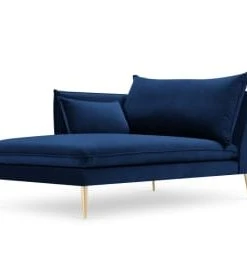 Micadoni Home Méridiennes Méridienne En Velours Pétrole -Magasin Méridiennes meridienne en velours bleu roi 73