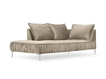 Micadoni Home Méridiennes Méridienne En Velours Cappuccino 7 Micadoni Home Méridiennes Méridienne En Velours Cappuccino – Image 5