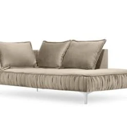 Micadoni Home Méridiennes Méridienne En Velours Rouge -Magasin Méridiennes meridienne en velours cappuccino 17