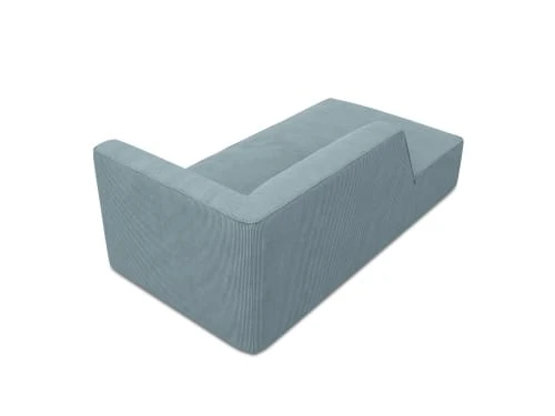 Micadoni Home Méridiennes Méridienne En Velours Côtelé Bleu Clair 6 Micadoni Home Méridiennes Méridienne En Velours Côtelé Bleu Clair – Image 4