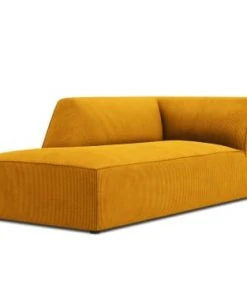 Micadoni Home Méridiennes Méridienne En Velours Côtelé Jaune -Magasin Méridiennes meridienne en velours cotele jaune 2