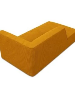 Micadoni Home Méridiennes Méridienne En Velours Côtelé Jaune -Magasin Méridiennes meridienne en velours cotele jaune 3