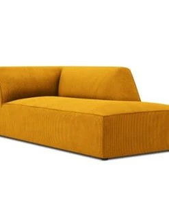 Micadoni Home Méridiennes Méridienne En Velours Côtelé Jaune -Magasin Méridiennes meridienne en velours cotele jaune 6