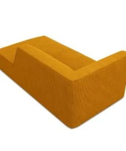 Micadoni Home Méridiennes Méridienne En Velours Côtelé Jaune -Magasin Méridiennes meridienne en velours cotele jaune 7