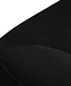 Micadoni Home Méridiennes Méridienne En Velours Côtelé Noir -Magasin Méridiennes meridienne en velours cotele noir 5