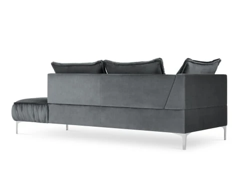 Micadoni Home Méridiennes Méridienne En Velours Gris 5 Micadoni Home Méridiennes Méridienne En Velours Gris – Image 3