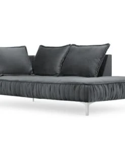 Micadoni Home Méridiennes Méridienne En Velours Gris