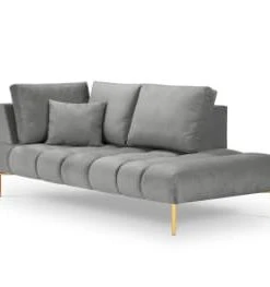 Micadoni Home Méridiennes Méridienne En Velours Menthe -Magasin Méridiennes meridienne en velours gris 30