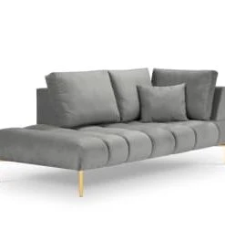 Micadoni Home Méridiennes Méridienne En Velours Gris Foncé -Magasin Méridiennes meridienne en velours gris 33
