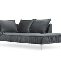 Micadoni Home Méridiennes Méridienne En Velours Gris 12 Micadoni Home Méridiennes Méridienne En Velours Gris -Magasin Méridiennes meridienne en velours gris 4