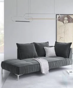 Micadoni Home Méridiennes Méridienne En Velours Gris -Magasin Méridiennes meridienne en velours gris 42