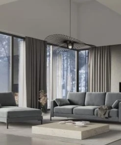 Micadoni Home Méridiennes Méridienne En Velours Gris -Magasin Méridiennes meridienne en velours gris 54